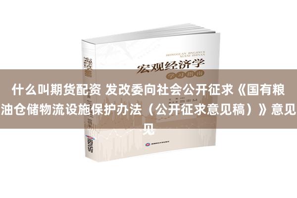 什么叫期货配资 发改委向社会公开征求《国有粮油仓储物流设施保护办法（公开征求意见稿）》意见