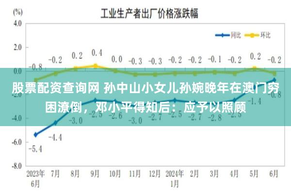 股票配资查询网 孙中山小女儿孙婉晚年在澳门穷困潦倒，邓小平得知后：应予以照顾