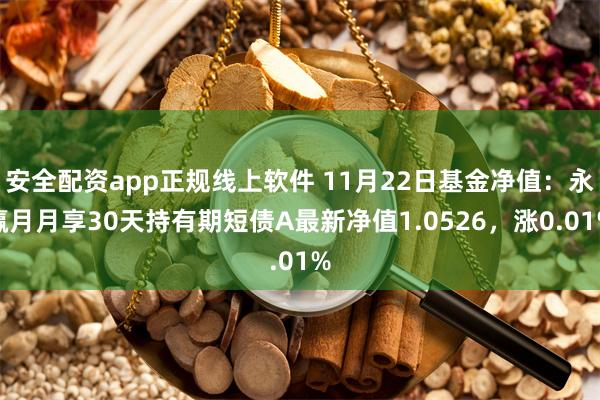 安全配资app正规线上软件 11月22日基金净值：永赢月月享30天持有期短债A最新净值1.0526，涨0.01%