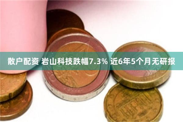散户配资 岩山科技跌幅7.3% 近6年5个月无研报